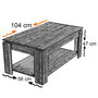 Hanah Home Mesa de Centro Nogal 104x47x56cm Tablero Partículas Recubierto Melamina